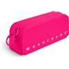 Pigna, Astuccio Bustina in morbido Silicone, Monocromo FLUO con zippona, Colore Rosa,Confezione 1 pezzo