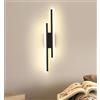 DELIPOP Applique da Parete Interno, 16W 1800LM LED Lampada da Parete Nero Moderna, Lampada a Muro per Soggiorno Camera da Letto Scale Corridoio, Bianco Caldo 3000K