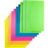 D.RECT Set di 10 Cartelline Fluo (2 Pezzi per Colore 5x2) - Cartoncino 350 g con Elastico, 3 Lembi, Formato DIN A4 - Colori Assortiti Vivaci