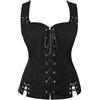 Cexiakong Gilet rinascimentale medio da donna, corsetto pirata, top da donna, gotico, steampunk, vichingo, costume rinascimentale, per feste, top selvaggio, stile retrò