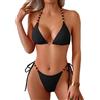 swimall, Set bikini a perizoma da donna, costume da bagno due pezzi sexy con triangolo, sgambatura alta e laccetti, stile brasiliano