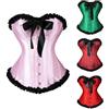 Eauptffy Corsetto Rossa, Bustino Corsetto sotto Seno Bustier Senza Spalline Bowknots Push Up Elastico Lingerie Acciaio Ossa Osso di Plastica Stile Vintage Canotte Halloween Natale