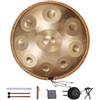 VEVOR Tamburo a Linguetta Frequenza 432Hz, Strumento a Percussione Tonalità Re Minore Numero di Note da 9, Tamburi a Lingua in Re Minore con Bacchette, Strumento Musicale per Meditazione, Oro