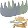 LLHQAMT Tovaglietta per seggiolone, 4 pezzi, resistente in silicone, per accessori per seggioloni Tripp Trapp, adatta per vassoio seggiolone per Tripp Trapp (grigio/verde)