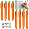 ikBrtaiay 8 penne a sfera a forma di carota, multicolore, 6 funzioni in una penna retrattile, punta da 0,5 mm, meccanismo a pressione, per studenti, ufficio, bambini, infermieri, Pasqua