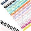 KIBBEH Set di 15 pettini in plastica - 14 colori mix con 2 x bianco - rilegatura a spirale da 12 mm per documenti, 30 anelli - perfetto per quaderni, presentazioni e documenti - lunghezza