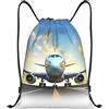 Anceky Zaino con coulisse, borsa da palestra con coulisse, zaino da aereo, borsa da nuoto per uomo e donna