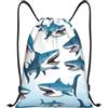 Anceky Zaino con coulisse, borsa da palestra con coulisse, borsa da nuoto con squali per uomo e donna