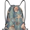 Anceky Zaino con coulisse, resistente all'acqua, con cordino, da spiaggia, sportivo, da palestra, per uomo e donna