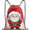 Anceky Zaino con coulisse, resistente all'acqua, con cordino, simpatico uomo di Natale, zaino sportivo, sacco da palestra per uomo e donna