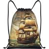 Anceky Zaino con coulisse, borsa da palestra con coulisse, vecchia nave a vela, borsa da nuoto per uomo e donna