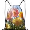 Anceky Zaino con coulisse, resistente all'acqua, con fiori al sole, sacca sportiva, sacca da palestra per uomo e donna