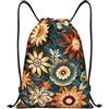 Anceky Borsa con coulisse leggera, piccola, borsa da palestra per donna, zaino da calcio con motivo floreale, per viaggi sportivi