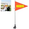 CHUOZI Bandiere per golf cart con asta e supporto, 21 x 28 cm, riflettente, telescopica, triangolare, arancione, ad alta visibilità, bandiera di sicurezza per sedie a rotelle, accessori