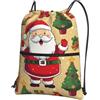 Anceky Zaino con coulisse impermeabile, borsa da palestra con coulisse, borsa da nuoto di Babbo Natale per uomo e donna