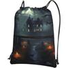 Anceky Zaino con coulisse impermeabile, borsa da palestra con coulisse, borsa da nuoto per Halloween per uomo e donna