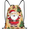 Anceky Zaino con coulisse, borsa da palestra con coulisse, borsa da bagno di Babbo Natale per uomo e donna