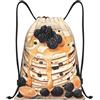 Anceky Borsa con coulisse leggera, piccola, borsa da palestra per donna, modello dessert, zaino da calcio per viaggi sportivi