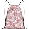 Anceky Borsa con coulisse leggera, piccola, borsa da palestra per donna, fiori su sfondo, zaino da calcio per viaggi sportivi