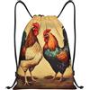 Anceky Zaino con coulisse, borsa da palestra con coulisse, gallo e gallina, borsa da nuoto per uomo e donna