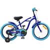 Augerlite Bicicletta per bambini da 16 pollici, colore blu scuro, con telaio in acciaio e freno a cerchione, per 4-6 anni, stabile bicicletta da città con campanello, parafango, riflettori e sella