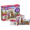 Schleich Box avec Jument Hanovrien et Berger Australien, Figurine cheval et accessoires, SCHLEICH 72218 Horse Club, des 5 ans