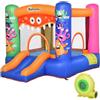 Outsunny Casa Gioco Castello Gonfiabile Gigante per Bambini 3-8 anni Trampolino Rimbalzante Colorato con Scivolo e Canestro 250cmx180cmx175cm