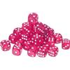 QUARKZMAN 36Pcs Dadi Acrilici A 6 Facce, 16mm/0.63 Dadi D6 Colorati Traslucidi Con Angoli Arrotondati Per Giochi Da Tavolo A Tema Party Divertenti, Rosso Rosa