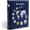 Leuchtturm 323813 Album per Monete Optima World Money- incl. 5 astucci per Monete con Ø 42, 27, 20, 34 mm - Blu
