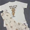 gelato piqué Set Pigiama Gelato Piqué Giocattolo Modello Barboncino Top e Pantaloni Lunghi...