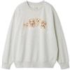 gelato piqué Felpa Barboncino Giocattolo Gelato Piqué Grigio Salopette Cotone Oversize Tag...