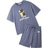 gelato piqué HOMME Cool Touch Rayon Boston Terrier Print T-Shirt Set M Blu