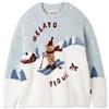 Gelato piqué Pullover jacquard Gelato Pique Ski Bear colore come nuovo nuovo con...