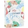 My Stationery Box, Kit Scrittura, 6 Penne a Sfera, 10 Fineliner Colorati, 4 Evid