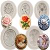 MYPRACS Set di 5 stampi in silicone a forma di cammeo a forma di rosa con angelo e fatina, stampo per cioccolato e cioccolato, per decorare torte e cupcake, pasta di gomma, argilla polimerica