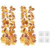PATIKIL Ghirlande Autunnali 5.7Ft/Pezzo, 2 Pezzi Ghirlande Artificiali Fogliame Autunnale Foglie D'acero Viti Appese Foglie Per Matrimoni Camini Feste, Rosso Scuro/Giallo/Verde Scuro