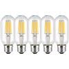 WULUN 5-Pack E27 T45 LED Edison lampadina,6W 600 LM, 2700K bianco caldo, 60W sostituzione incandescente, decorativa LED vintage T45 in vetro di cristallo lampadina tubolare, non dimmerabile