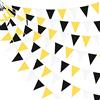 pinkblume 32Ft Giallo Nero Bianco Gagliardetto Tessuto Triangolo Bandiera Bunting Ghirlanda per Bee Party Matrimonio Compleanno Baby Shower Compleanno Casa Vivaio Appeso Festival Decorazione