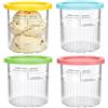 Cimown Contenitori Gelato per Ninja Creami Deluxe Ninja NC500, 680ml, 4 Pezzo | a Tenuta Stagna, Riutilizzabili, per Ninja Creamy Deluxe Gelatiere