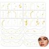 DUFYOC 12 Fogli Lentiggini Glitter Viso e Tatuaggi Temporanei Oro, Brillantini Viso con Strass Adesivi, Decori Metallizzati Farfalla Stelle Luna per Festival e Party, Impermeabili e Lunga Durata