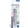 OSAMA 4 Multi Pastel - Penne Colorate 4 Colori, Set 2 Pezzi Colori Assortiti, Penna Multicolore a Sfera 1.0 mm Inchiostro Nero Blu Rosso e Verde per Cancelleria Scuola Ufficio Università e Cartoleria