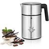 WMF, Lono Milk & Choc, macchina per schiuma a induzione, per schiuma di latte calda e fredda e cioccolata calda, Cromargan opaco e argento