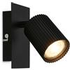 Briloner - Applique da parete interno, orientabile, attacco GU10, max 9 W, applique camera da letto, interno, lampada, cucina, 13 x 8 x 9 cm, Nero