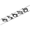 Paulmann 94418 Corduo LED sistema a cavo Set RoundMac DC incl. 5x4,5 Watt espandibile Nero opaco, cavo metallico cromato 3000 K