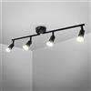 B.K.Licht Faretti LED da soffitto orientabili, include 4 lampadine GU10 da 2,9W 260Lm, luce calda 3000K, plafoniera moderna in metallo, lampada da soffitto color nickel opaco
