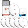 Meross Matter Rilevatore di fumo con Hub MSH450, allarme fumo WiFi smart | Notifiche tramite App, compatibile con Apple Home e Home Assistant, conforme EN14604, 6 kit