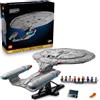 LEGO Icons Star Trek: U.S.S. Enterprise NCC-1701-D - Kit di Modellismo da Esposizione per Adulti - 2 Shuttlepod, Funzione di Separazione e 9 Minifigure incl. Jean-Luc Picard - Regalo per Fan - 10356