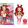 Rainbow High Littles Rainbow Fantasy Fairies & Pet - Apple, Rosso - Bambola Piccola da 14 cm Snodata e Animaletto Magico Cerbiatto con Ali da Fata Intercambiabili. Età 4+