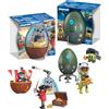 PLAYMOBIL Set di uova da gioco Pirati e Spazio | 2 uova a sorpresa con personaggi e accessori | Mini mondo da costruire | Riutilizzabile come salvadanaio | Per bambini dai 4 anni in su | 210447