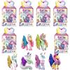 Galupy Rainbow Unicorn 6-pack - Unicorno di peluche da collezione, statuette di unicorno con ali glitterate e cristalli Swarovski